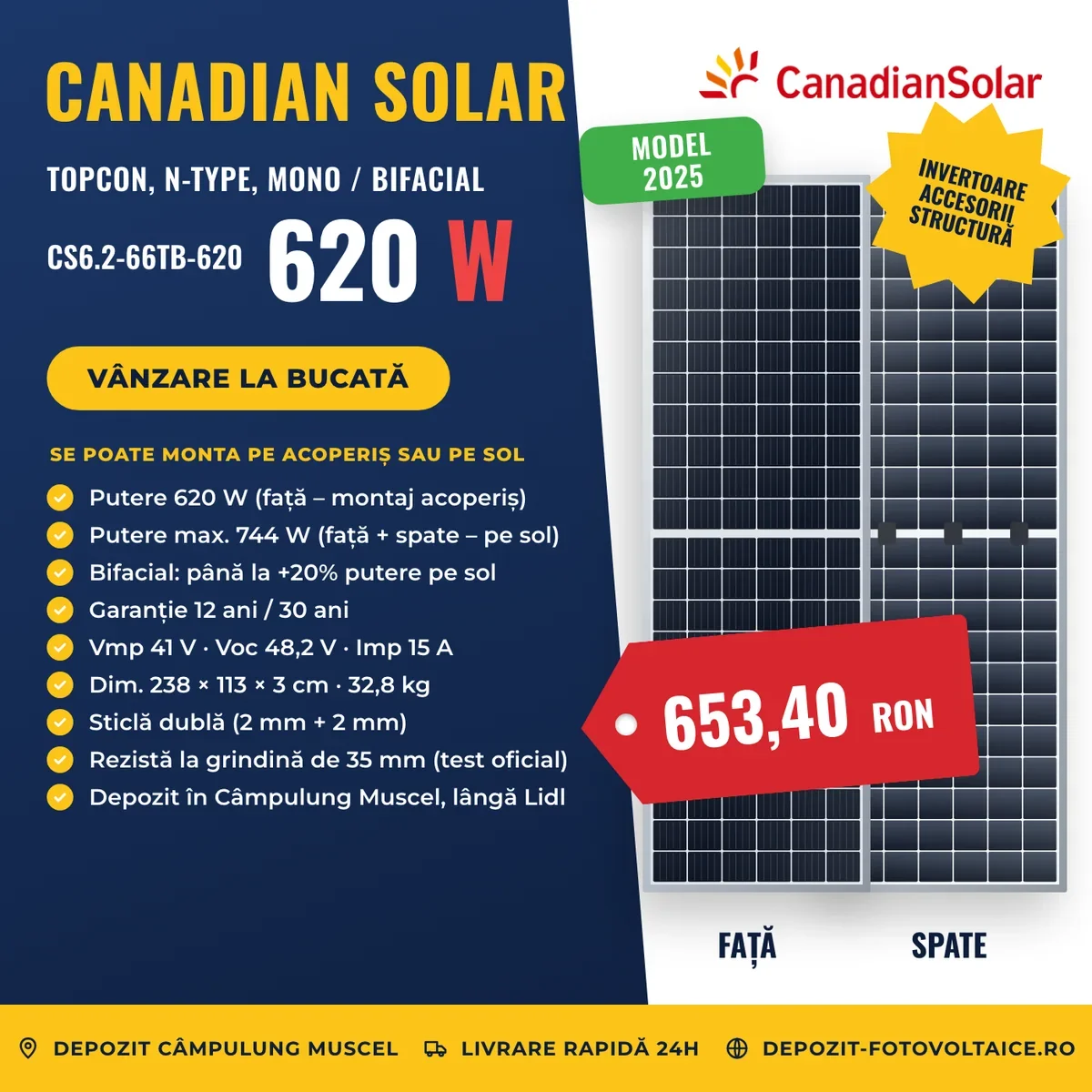 Canadian Solar 620W N-Type bifacial